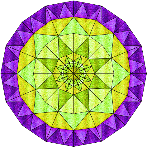 Abstract Paper Patterned Circle Yellow And Purple - Plate (720x720), Png Download