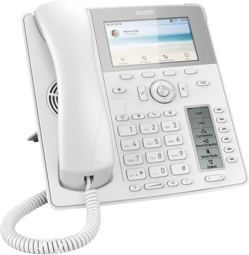 Ip Desk Phone, With Cord, White Snom - D785 Snom (856x877), Png Download