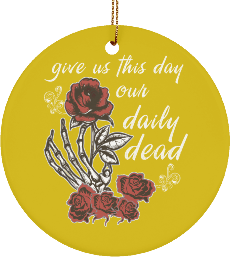 Daily Dead Rose Ceramic Circle Tree Ornament - Hybrid Tea Rose (1024x1024), Png Download