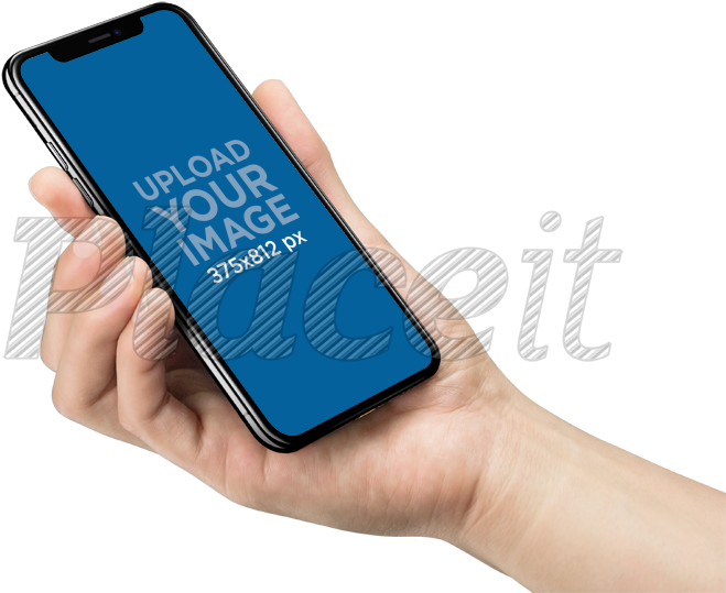 750 X 563 8 - Mockup Iphone X Hand (750x563), Png Download