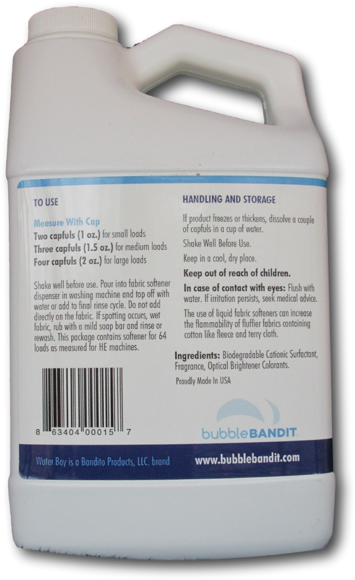 Water Boy Liquid Fabric Softener Concentrated For Hard - Carton (1285x2048), Png Download
