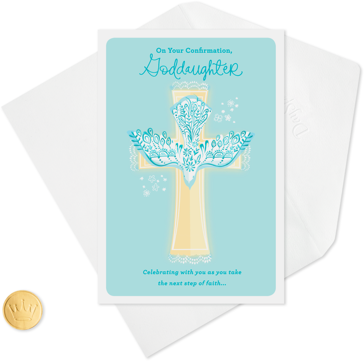 Dove And Cross Confirmation Card For Goddaughter - Cross (1470x1470), Png Download