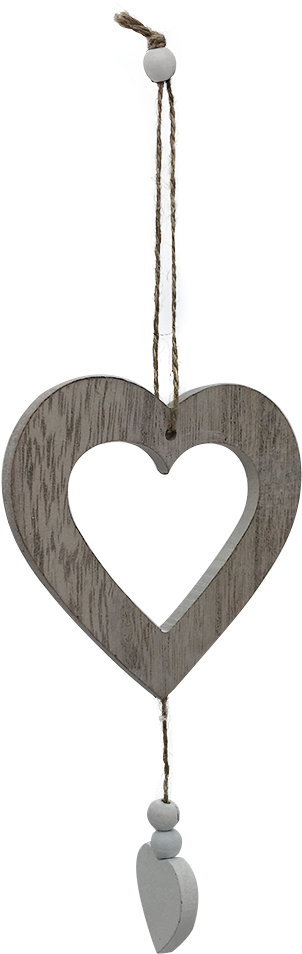 Wooden Heart Christmas Tree Hanging Ornaments - Heart (1001x1001), Png Download