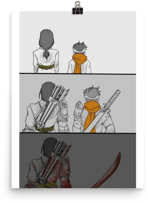 Genji And Hanzo Comic - Cartoon (1000x1000), Png Download