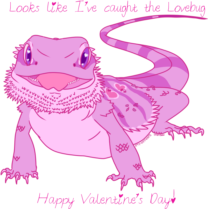 Cliparts For Free Download Reptile Clipart Bearded - Reptile Valentines Day Card (733x721), Png Download