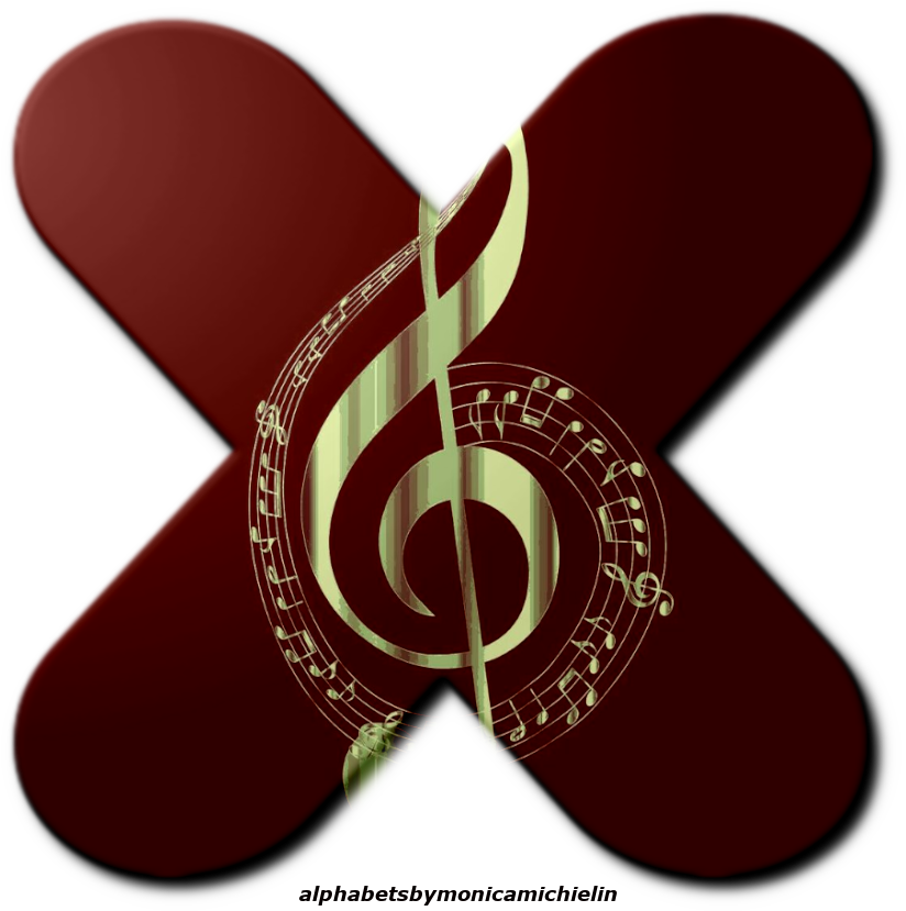 Alfabeto De Clave De Sol Png, Treble Clef Alphabet - Black And Gold Musical Notes (841x833), Png Download
