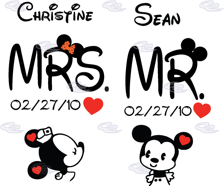 Home Page Shops Married With Mickey Mrs Mr Little Minnie - Mr & Mrs Mouse (812x697), Png Download