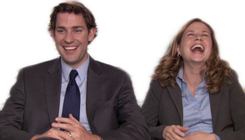 Jimandpam Jim Pam Theoffice Freetoedit - Cute Jim And Pam (785x451), Png Download