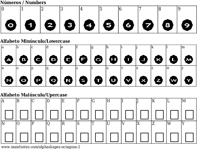 Font Details Alpha Shapes Octagons - Number (689x640), Png Download