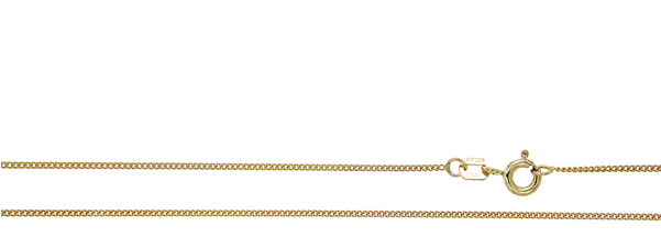 9ct Gold-bonded Silver 030 Gauge Curb 50cm - Necklace (600x600), Png Download