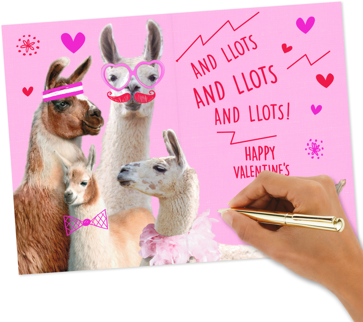 Love You Lots Llamas Valentine's Day - Llama Valentines Day Card Box (1470x1470), Png Download