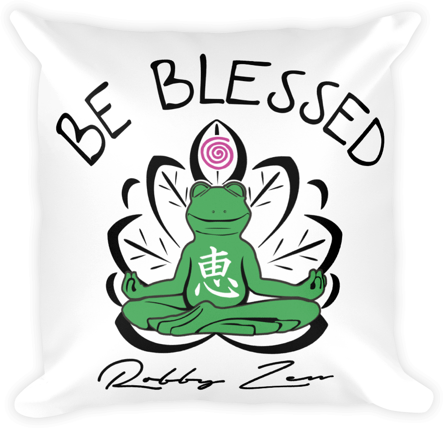 Be Blessed Buddha Froggy • Robbyzen - Cushion (1000x1000), Png Download