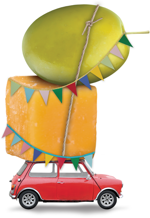 Unearthed Usa Olives With Red Fox Cheese - City Car (500x725), Png Download