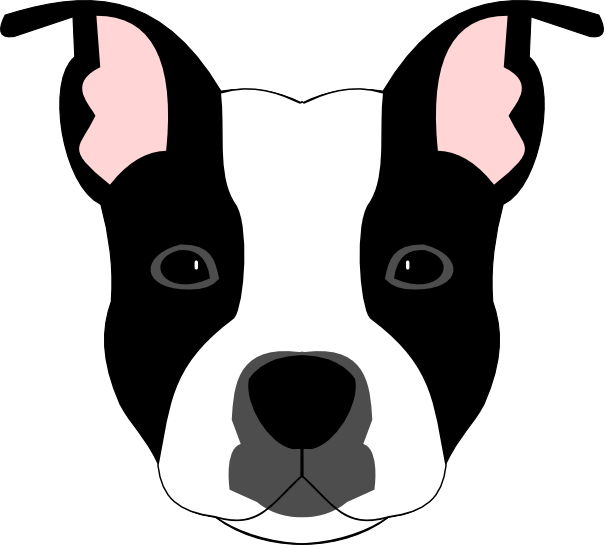 Adele Black White American Staffordshire Terrier Stuffed - Staffordshire Terrier Dog Vector (605x545), Png Download