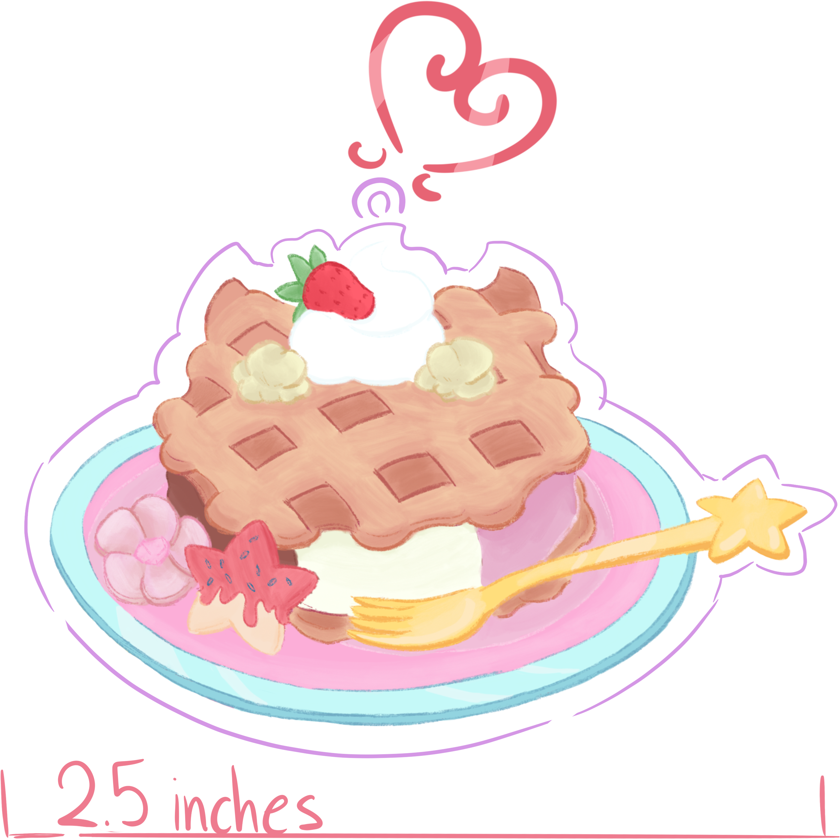 Steven's Waffle Cat Sandwich Steven Universe Acrylic - Snack Cake (3011x3050), Png Download