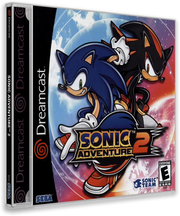 Sonic Adventure - Sonic Adventure 2 Dreamcast Case (607x729), Png Download