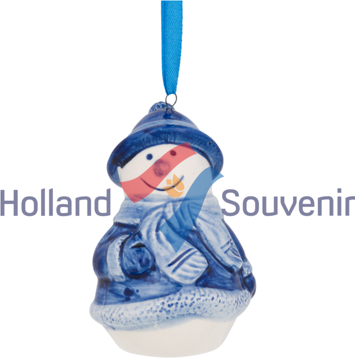 Delft Christmas Ornament Snowman (768x768), Png Download