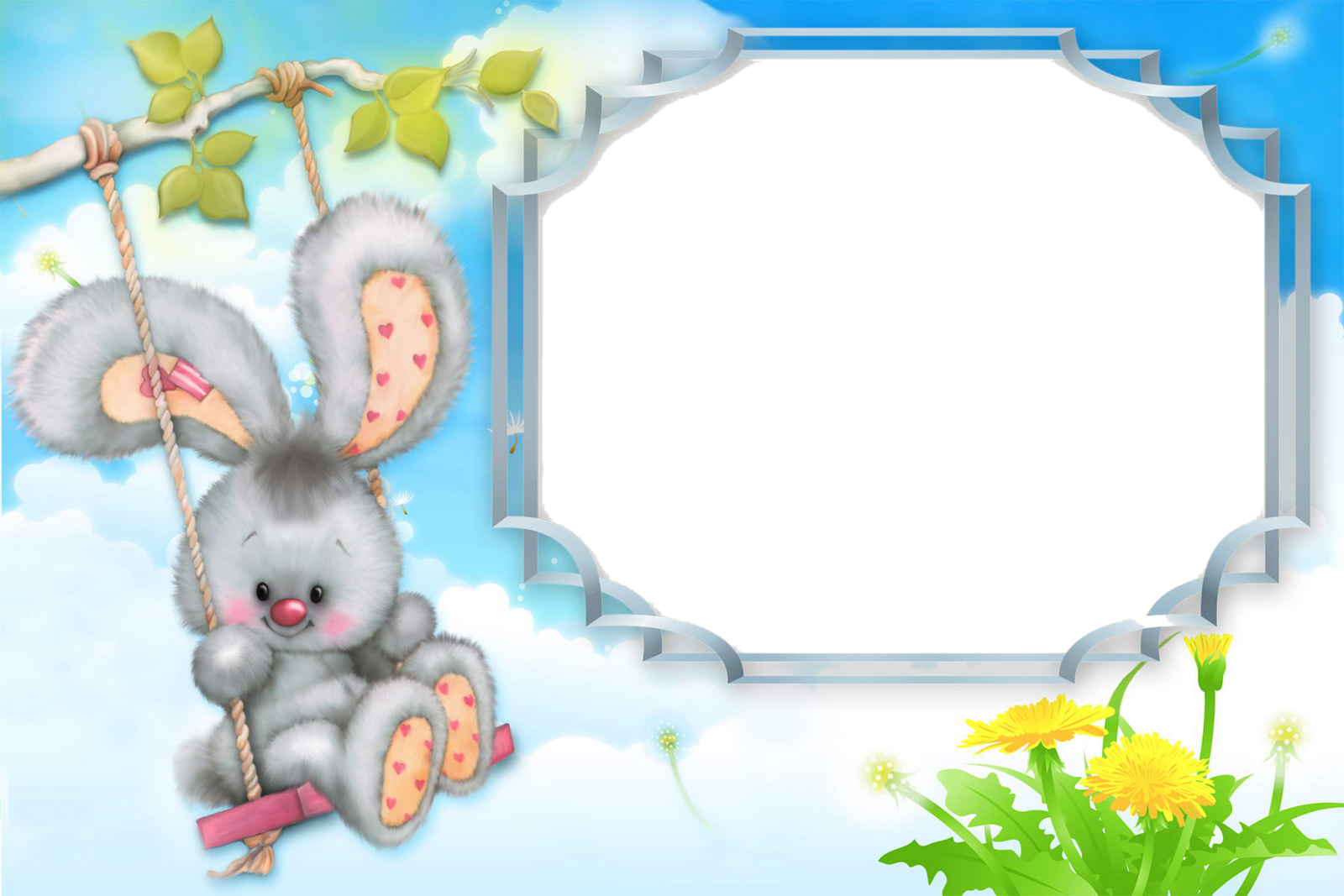 Sweet K - Easter Bunny Frames Transparent Background (1600x1067), Png Download