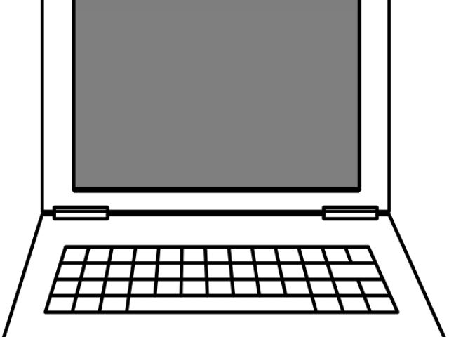 Laptop Clipart Outline - Laptop Blanco Y Negro (640x480), Png Download