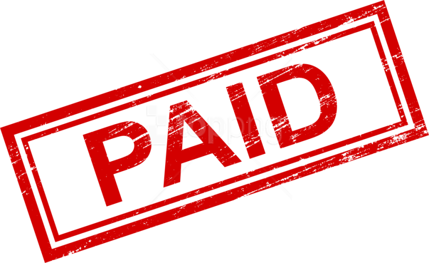 Free Png Paid Rectangle Stamp Png - Paid Stamp Transparent Png (850x521), Png Download