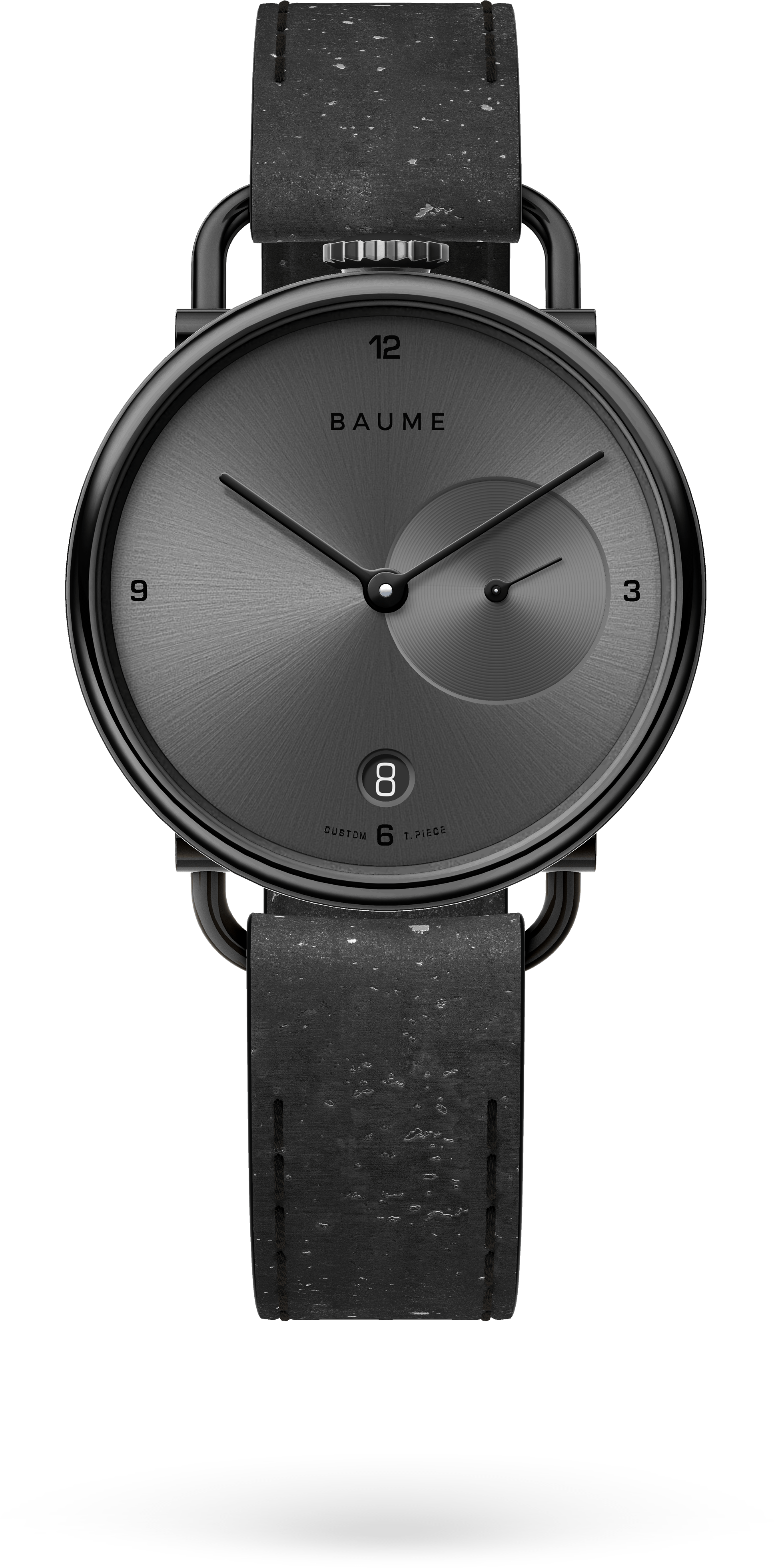 35mm Date Unisex Custom Watch Ronda Black Case Black - Watch (2048x4096), Png Download