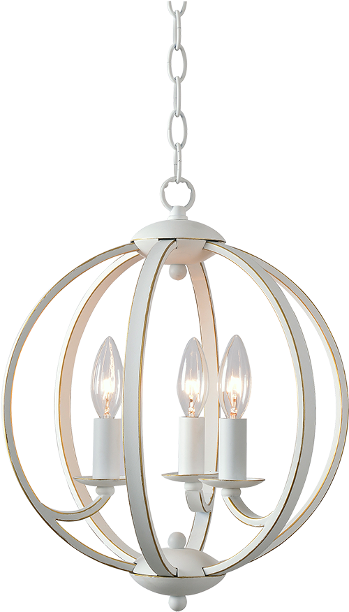 Kenroy Home, Opal Collection, 3 Light Orb Pendant, - Chandelier (711x1000), Png Download