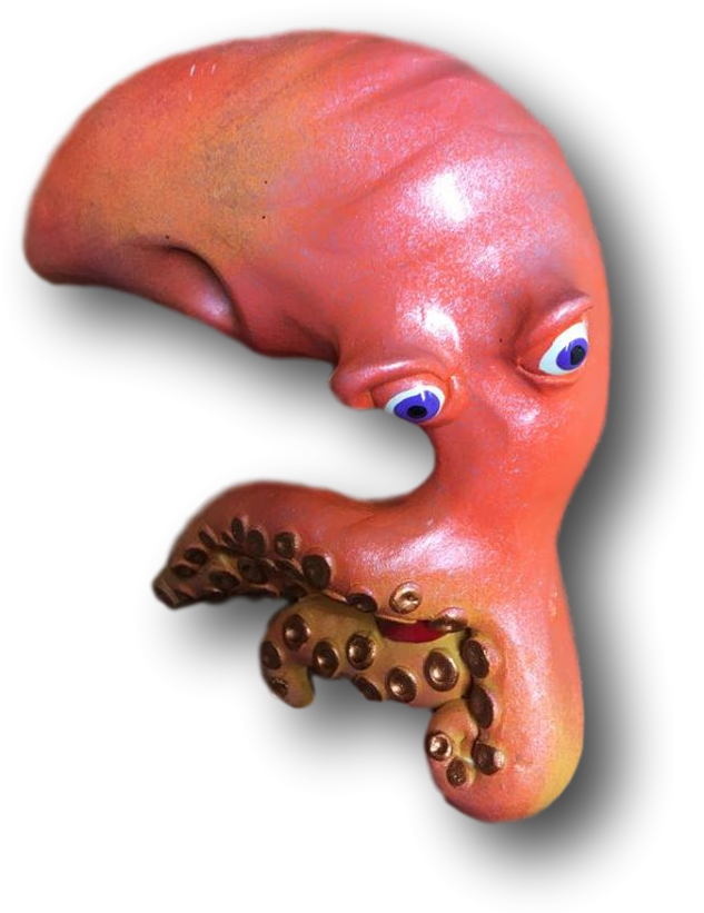 Orange/pink Chloe Octopus Fish With Attitude - Earrings (830x829), Png Download