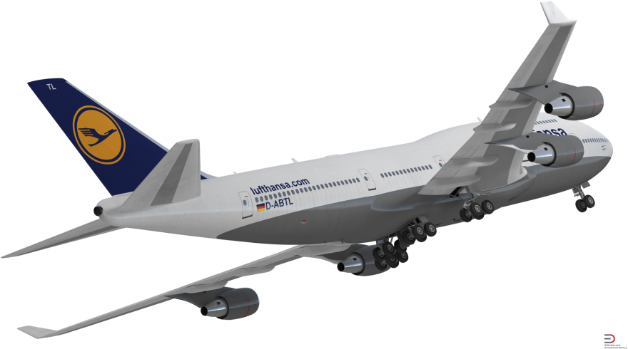2 Boeing 747 400er Lufthansa Royalty Free 3d Model - Model Aircraft (920x517), Png Download