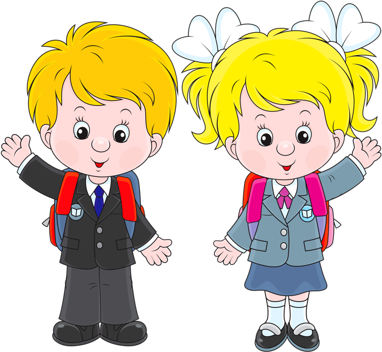 Girl Walking To School Clipart - Boy And Girl Clip Art (800x740), Png Download