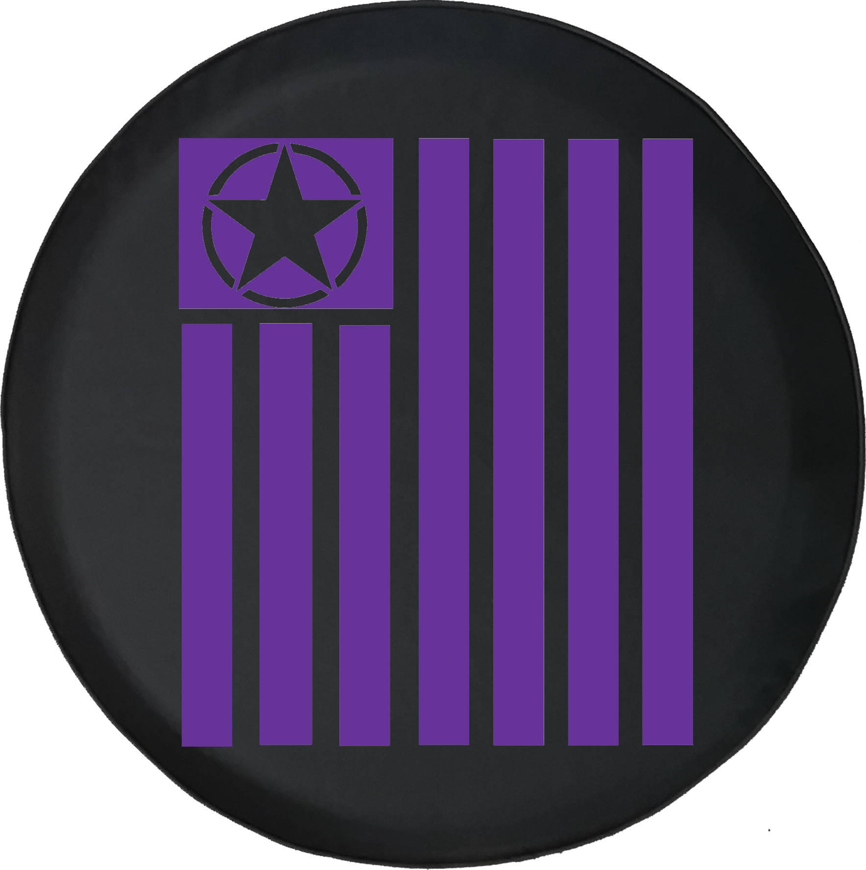 Jeep Wrangler Tire Cover With Tactical Military Star - Circle (1768x1777), Png Download