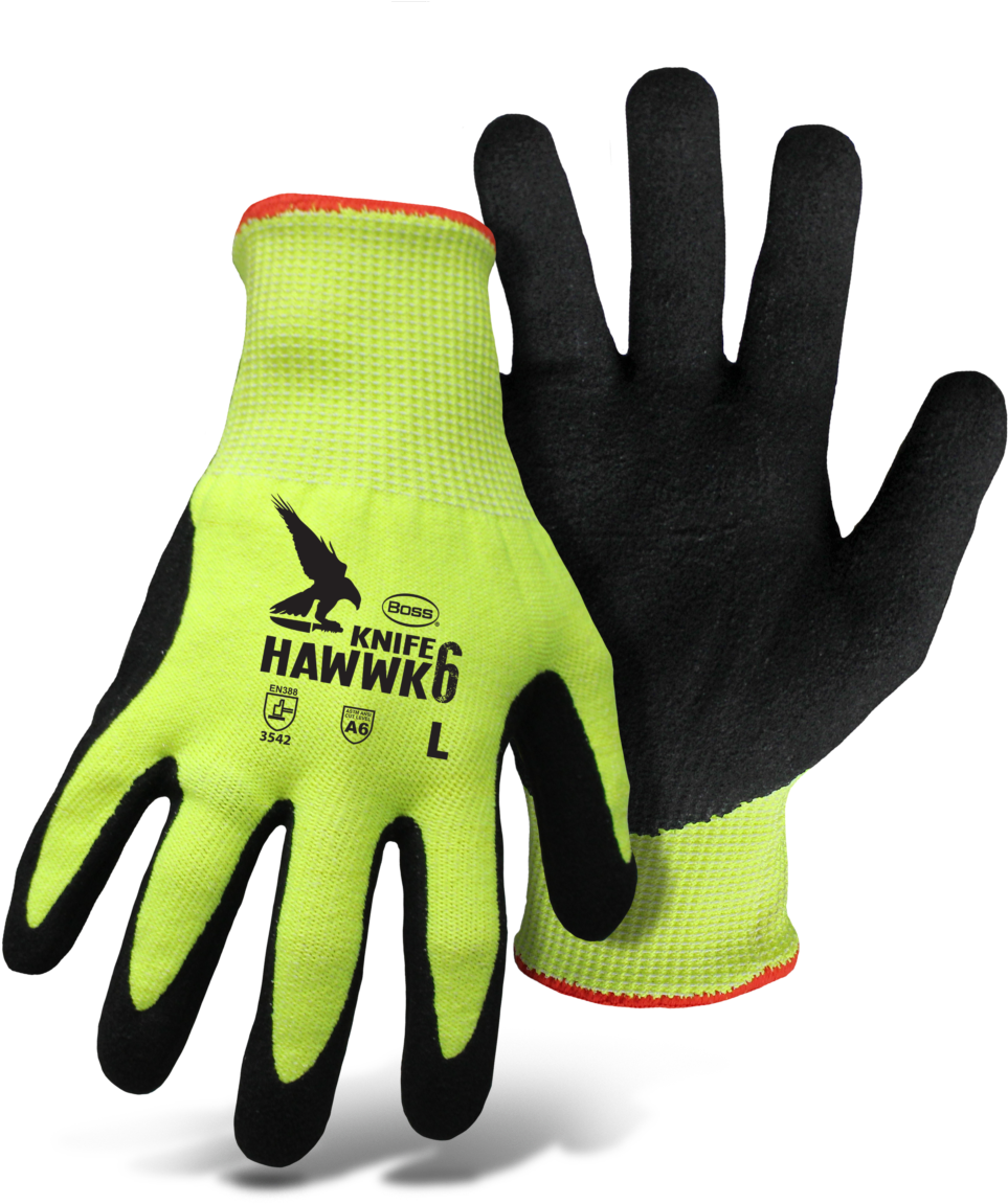 Boss® Knife Hawwk 6 Nitrile Palm Dip With Padded Palm (1066x1200), Png Download