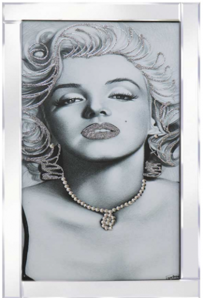 Marilyn Monroe Glitter Picture - Big Mirrored Framed Marilyn Monroe (600x600), Png Download