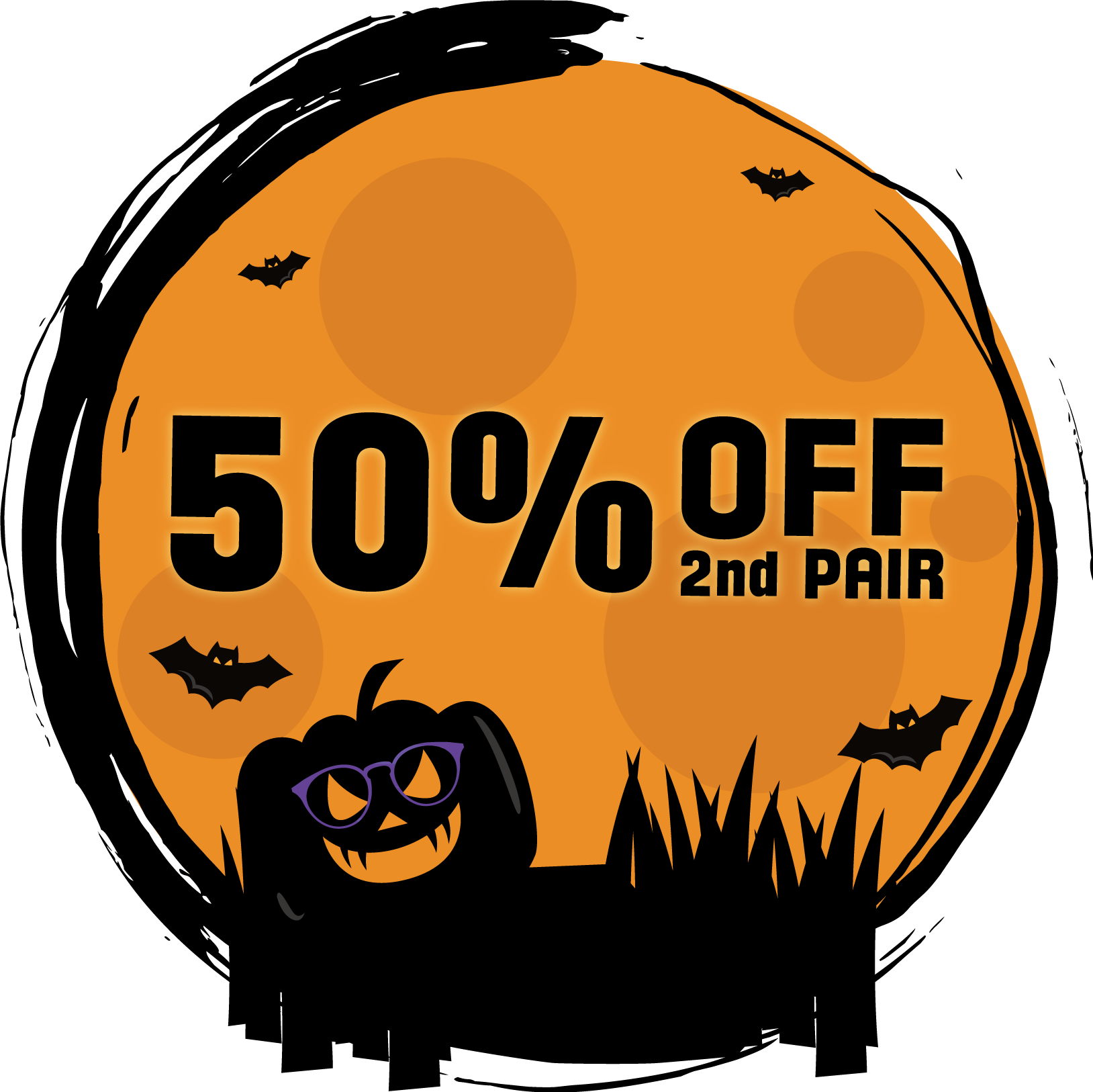 50% Off 2nd Pair - Halloween (1628x1626), Png Download