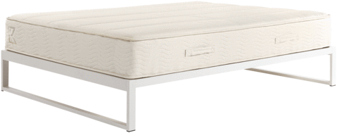 Snow White Steel Bed Frame - Bed Frame (600x338), Png Download