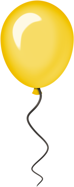 Balloon Clipart, Clipart Boy, Vector Clipart, Birthday - Yellow Balloon Clipart Png (324x800), Png Download