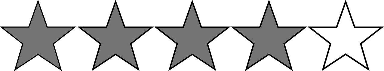 Four - 3 Star Rating Black (1494x378), Png Download