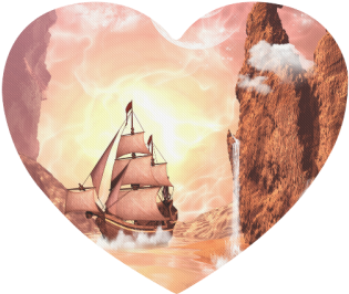 Awesome Ship Heart-shaped Mousepad - Fantastisches Schiff Karte (500x500), Png Download