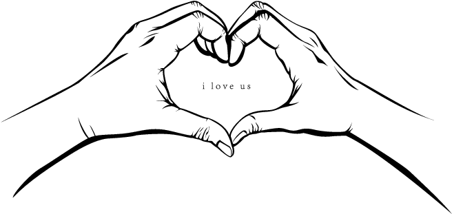 Hand Heart Drawing - Heart Hands Black And White (707x440), Png Download