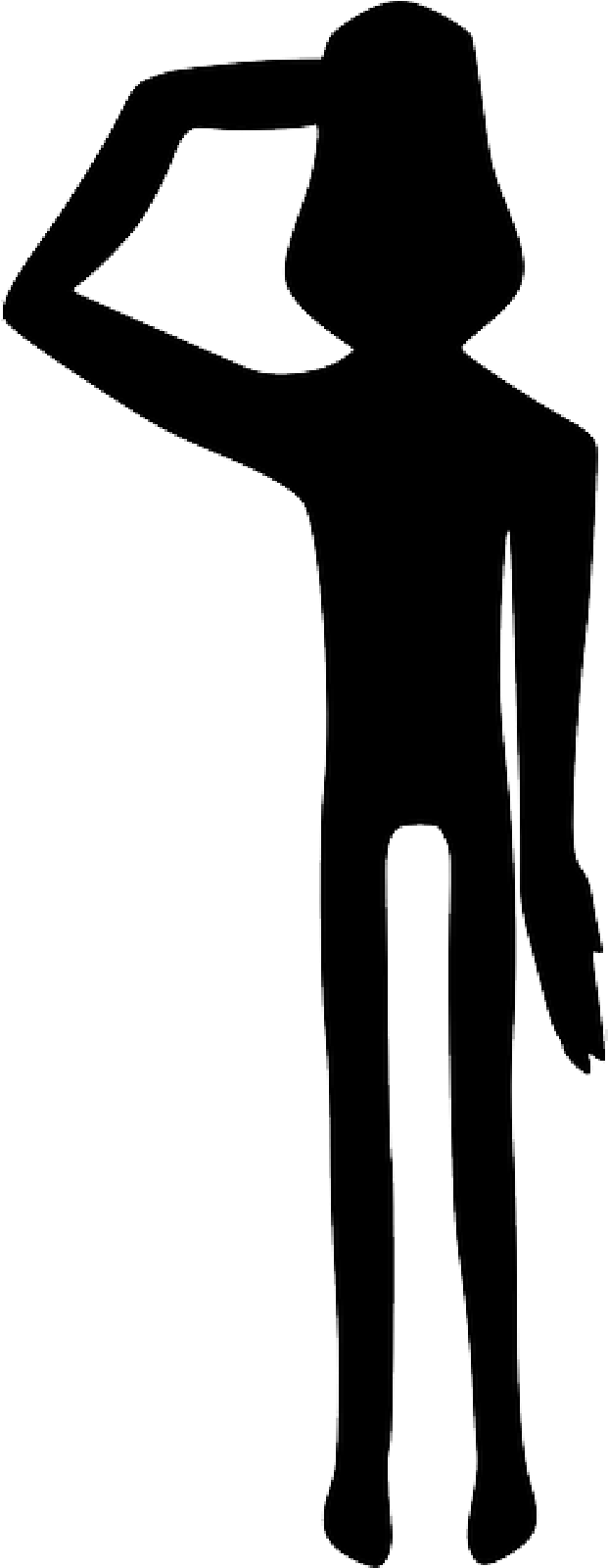 Vector Graphics - Stickman Salute (500x1000), Png Download