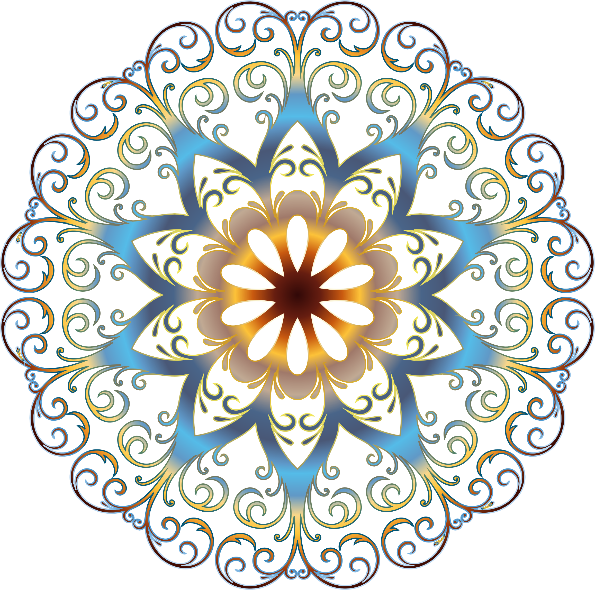 Prismatic Flourish Snowflake 2 No Background Vector (2314x2296), Png Download