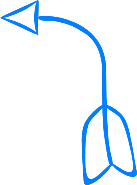 Curved Blue Left Arrow Clip Art - Cute Curved Arrow Clipart (444x597), Png Download