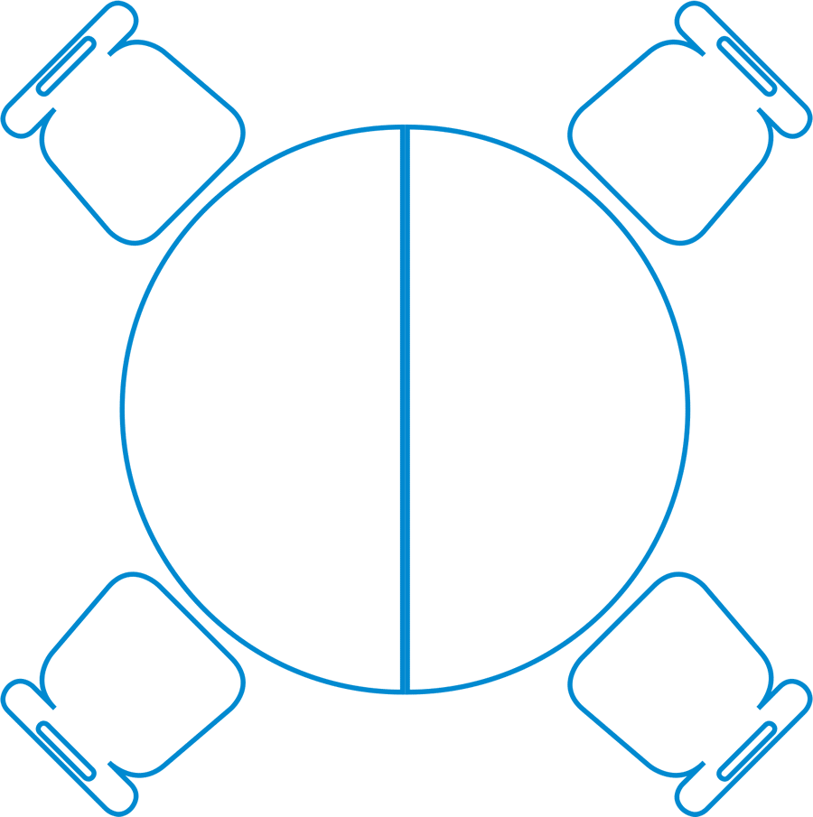 Eduflex Collaborative Semi-circle & Circle Table - Circle (900x905), Png Download