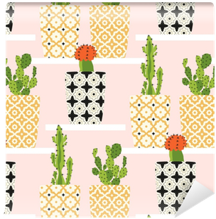 Cute Cactus Flowers In Ornamental Pots - Lubersac (400x400), Png Download