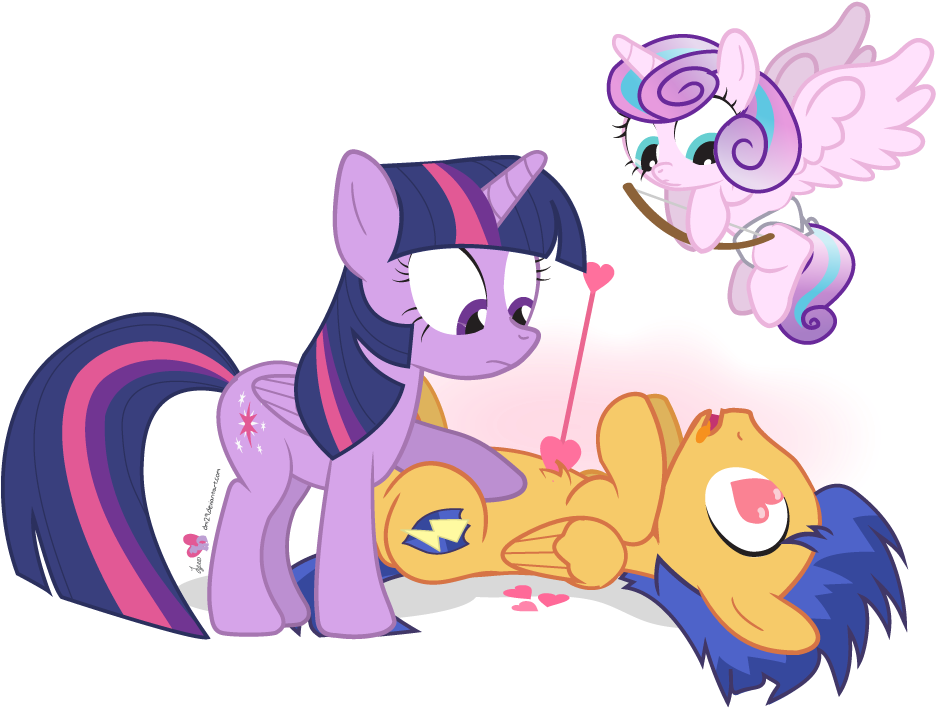 Dm29, Bow And Arrow, Bow , Cupid, Cute, Dead, Diaper, - Mlp Flash And Flurry Heart (963x725), Png Download