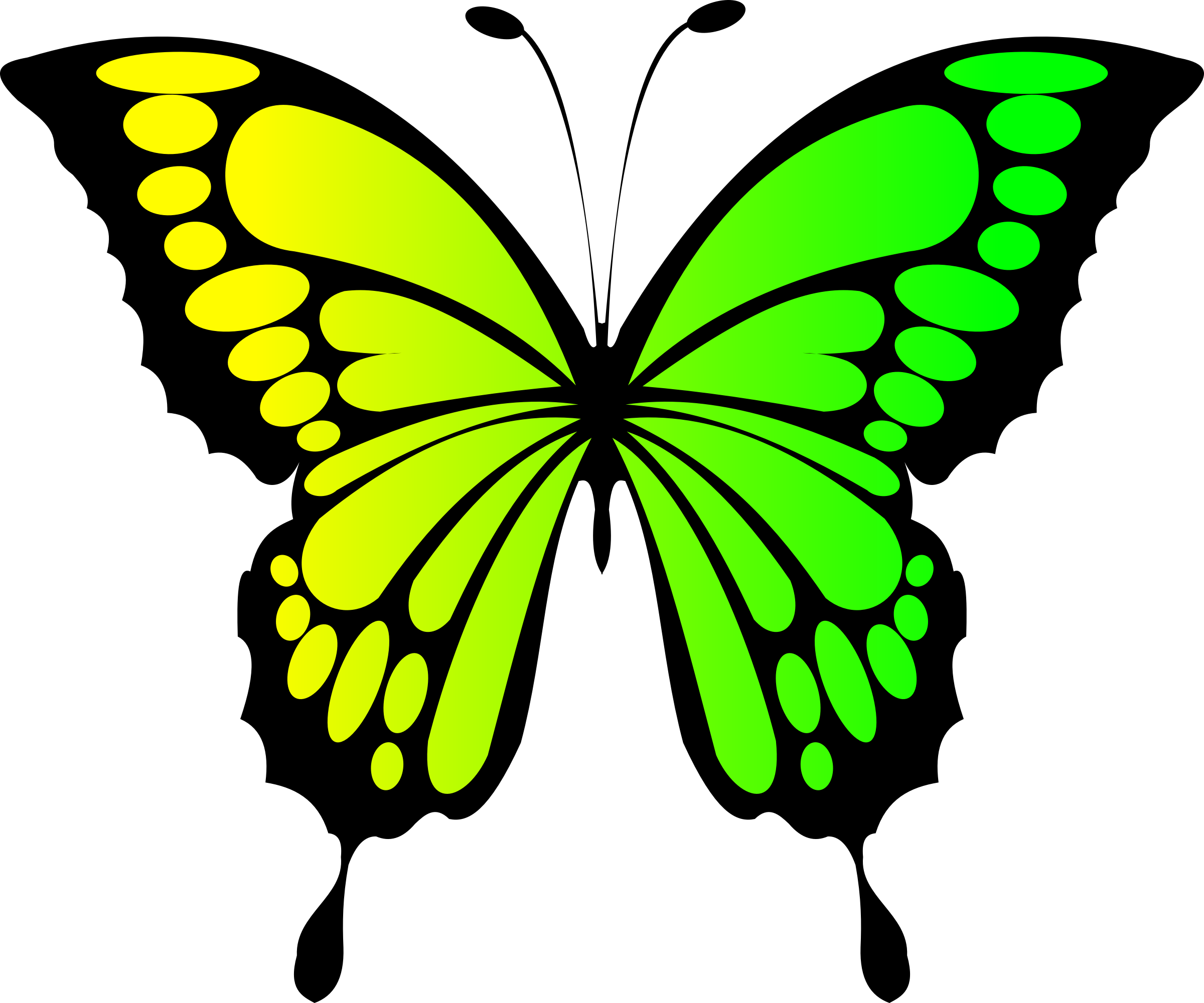 This Free Icons Png Design Of Butterfly Yellow Green (2400x2000), Png Download