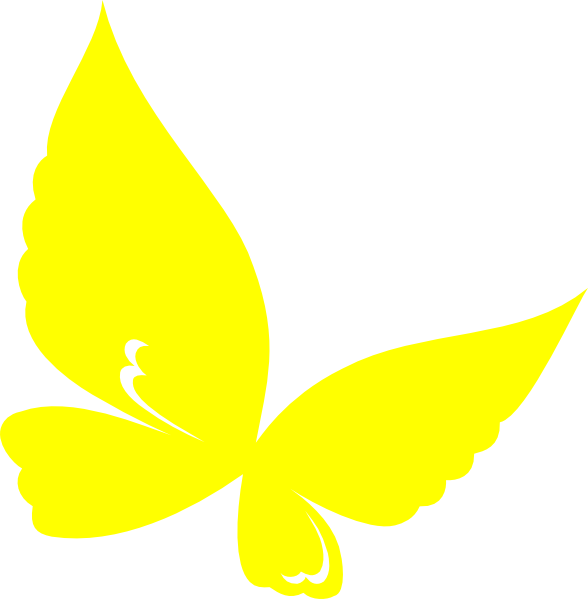 Photo Gallery Of - Yellow Butterfly Outline Cartoon Png (588x599), Png Download