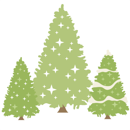 Glittery Pine Trees Set Svg Scrapbook Title Winter - Miss Kate Cuttables Christmas Tree (432x432), Png Download