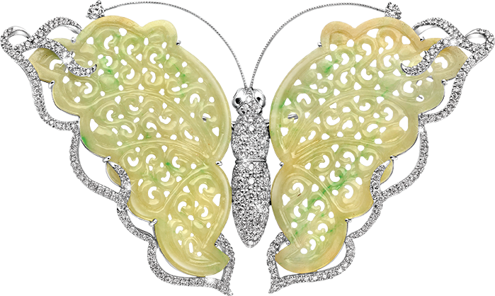 Yellow Butterfly Brooch - Brooch (699x418), Png Download