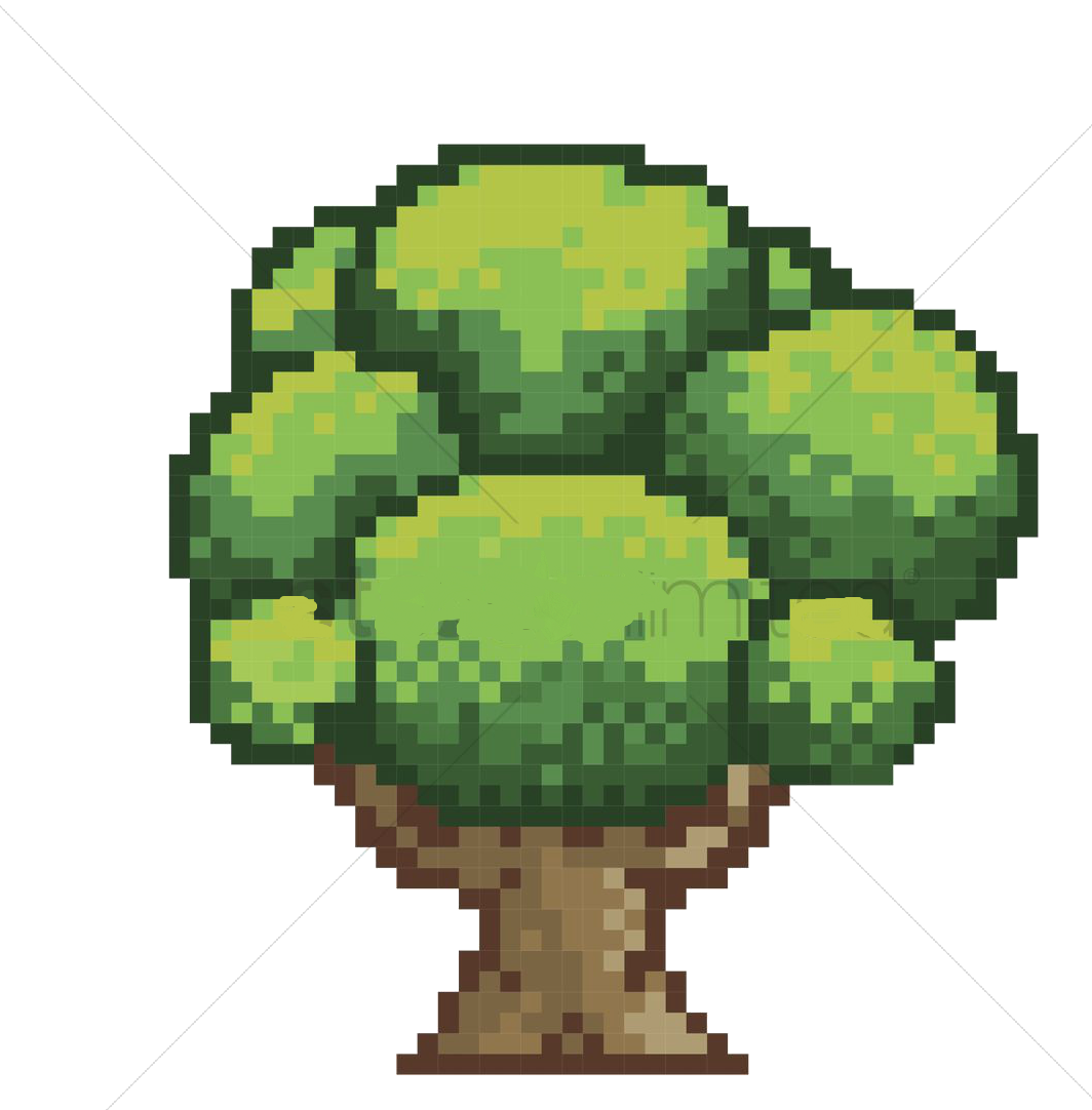 Pixel Tree Banner - 8 Bit Pixelart Tree (1064x1082), Png Download