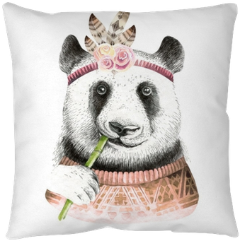 Watercolor Panda Illustration - Watercolour Cute Boho Woodland (400x400), Png Download